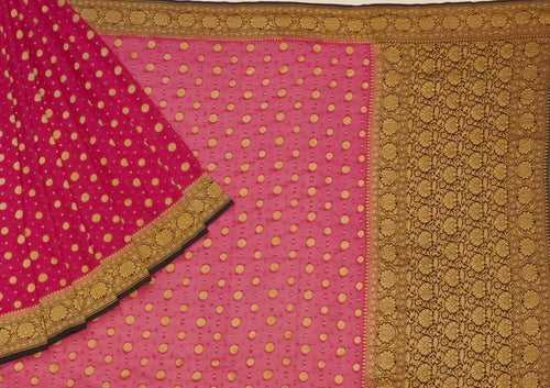 Pink & Black Banaras Georgette Saree