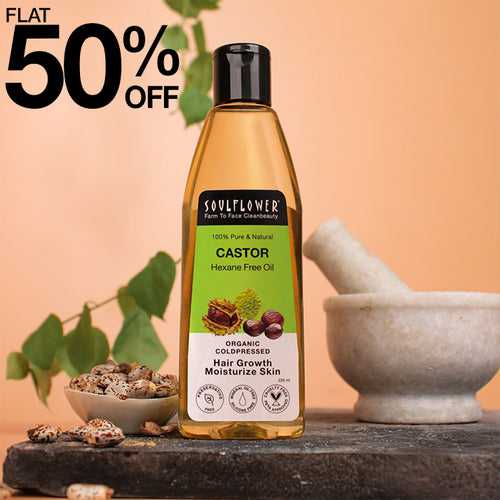 Organic Castor Oil for Hair Growth, Eye Brows & Lashes