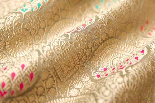 Grey Handwoven Banarasi Brocade Fabric