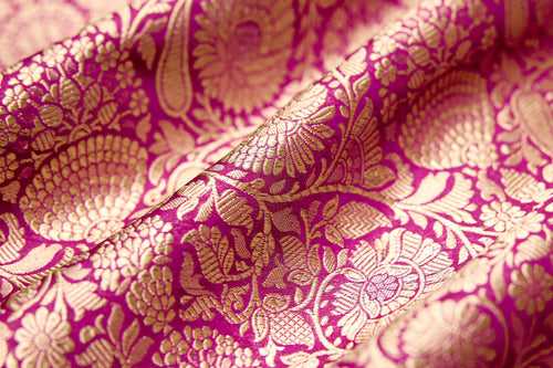 Magenta Pink Handwoven Banarasi Brocade Fabric