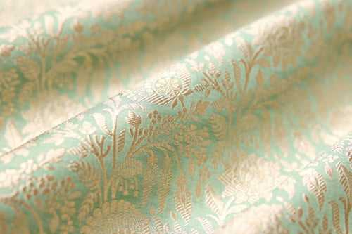 Mint Green Handwoven Banarasi Brocade Fabric