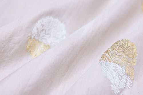 Beige Handwoven Banarasi Tussar Silk Fabric