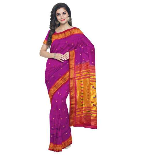 Pure Silk Paithani In Magenta