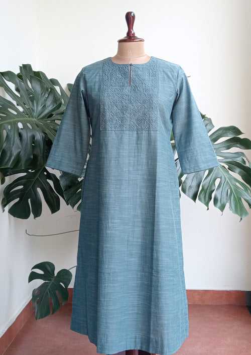 Misty Blue Straight Kurta