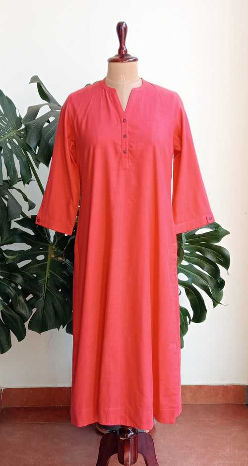 Dark Peach Straight Kurta