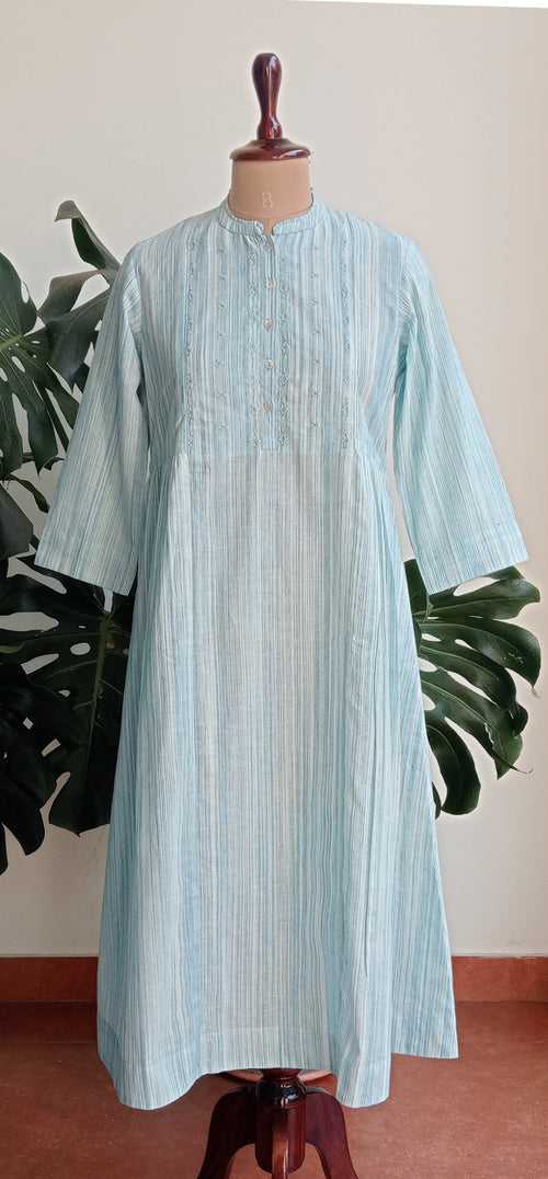 Pale Blue Pin Striped Kurta