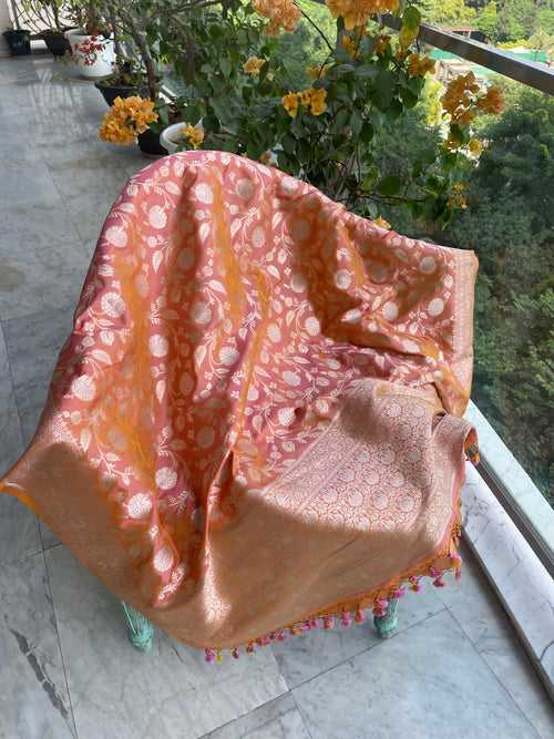 Peach shaded dupatta