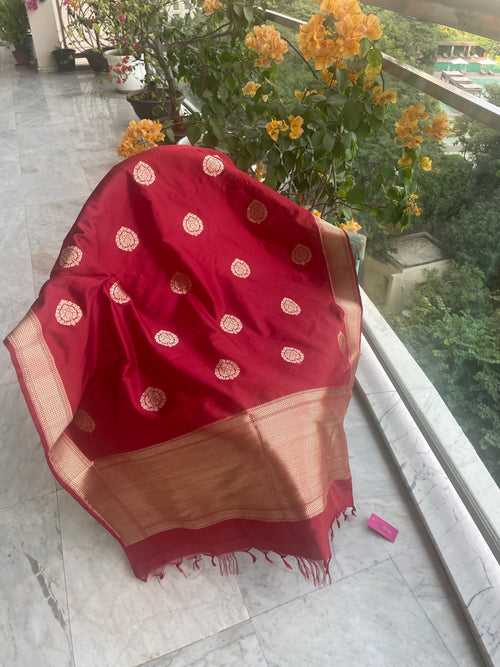 Red silk dupatta