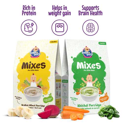 Khichdi & Broken Wheat Porridge Mix Combo, ( 2 Pack - 200gm Each)