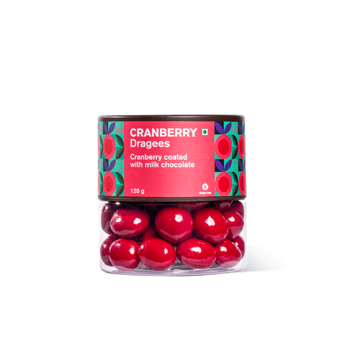 Chocolate coated Cranberry Dragees Jar