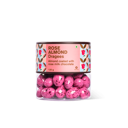 Chocolate coated Rose Almonds Dragees Jar