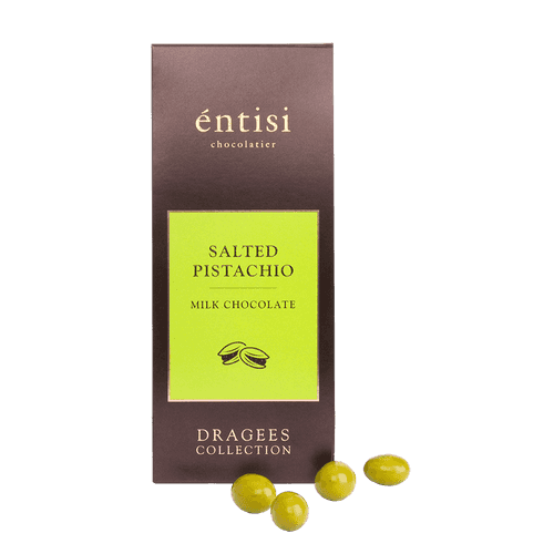 Chocolate coated Salted Pistachio Dragees