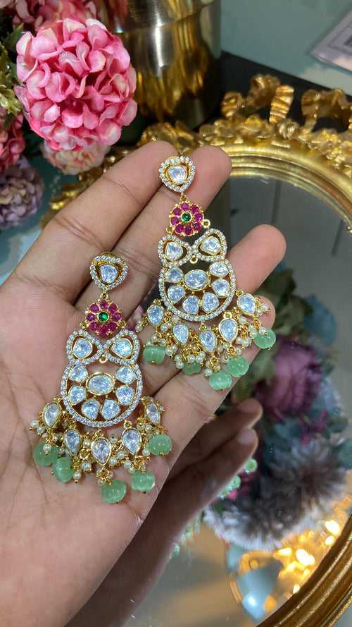 Sharara Moissanite Polki Earrings