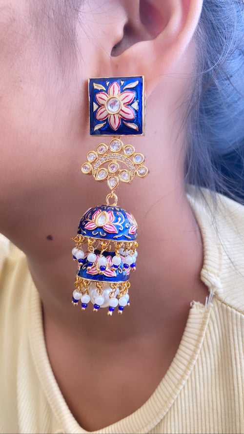 Meenakari jhumkis