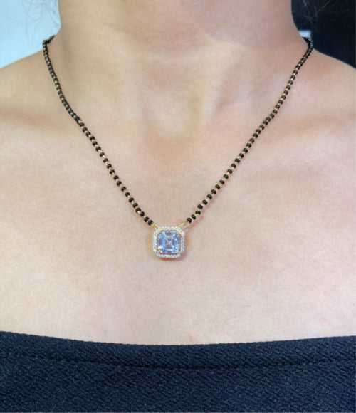 ASSCHER CUT HALO MANGALSUTRA