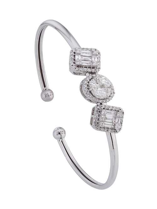 Emerald Cut & Oval Slant Slide Bangle