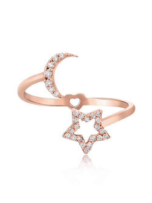 Moon & Star Ring