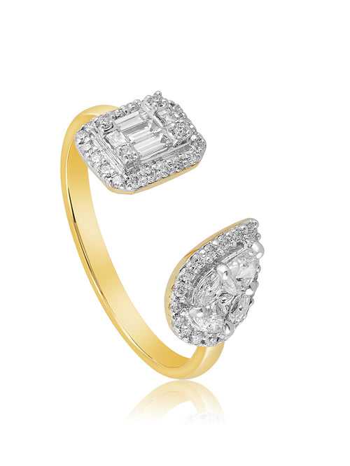 Emerald Cut & Pear Vital Ring 