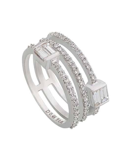 Tri Line Diamond Cocktail Ring