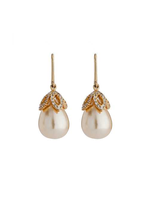 Champagne Petal Diamond Earrings