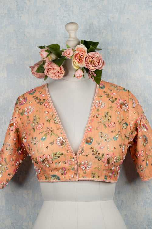 Peach Floral Printed Blouse