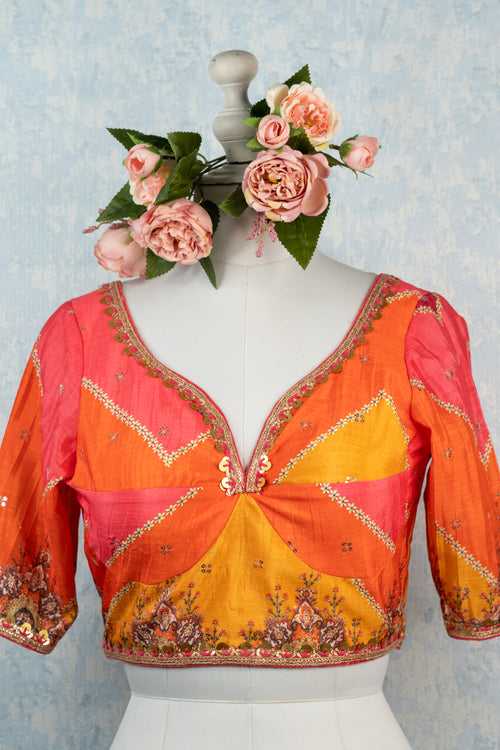 Multicoloured leheriya blouse