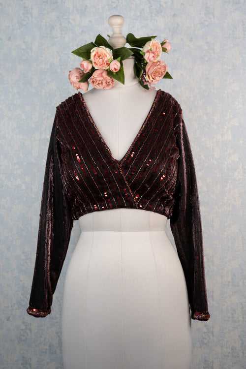 Maroon sequins blouse