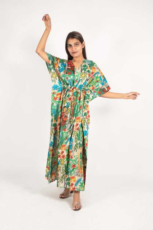 Premium Quality Cotton Printed Kaftan Dress