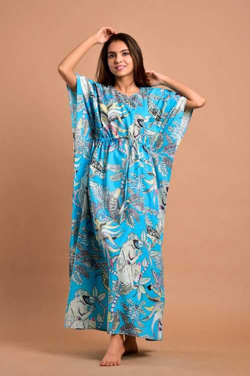 Premium Quality Cotton Blue Kaftan