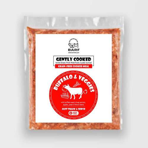 GRAIN FREE, Premium Buffalo Meat and VEGETABLES - Cooked Dog Food