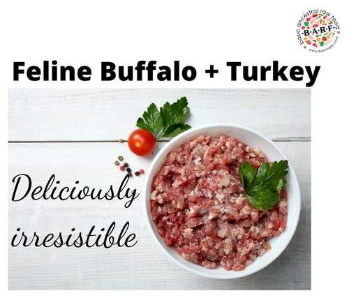 Feline Buffalo + Turkey (4kgs, 1.5 kgs and 1.2 kgs Pack sizes)