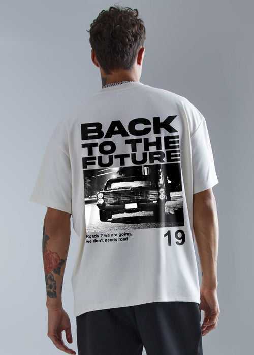 Back To Future Men Oversized Printed T-Shirt