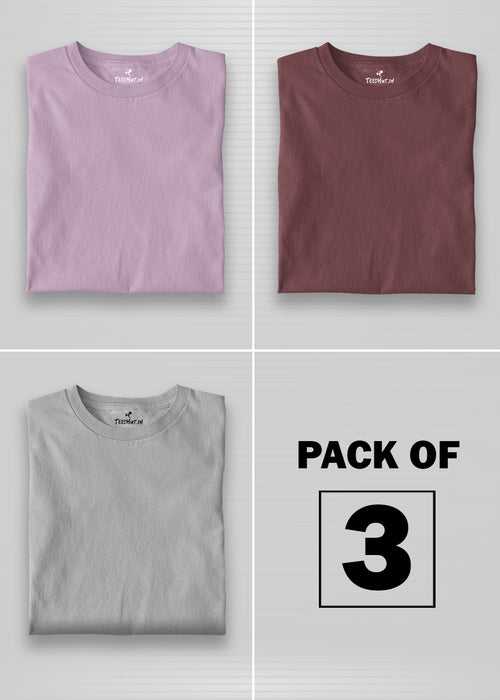 Solid Half Sleeve T-Shirt Men Combo - Pack of 3