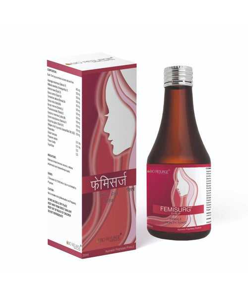 Femisurg - Complete Women Health Tonic | Reduces Hormonal Imbalance Symptoms: One piece MRP (Inclusive of all taxes):Rs.200/- Net Weight 200ml