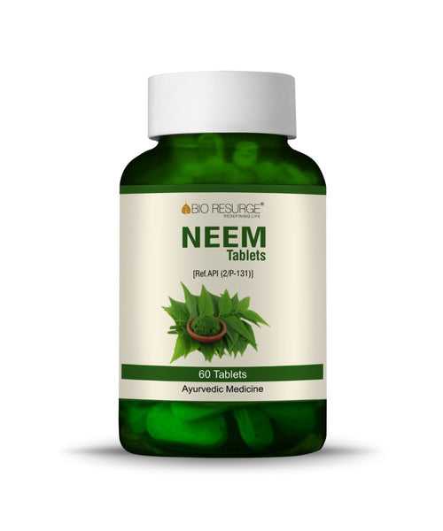 Bio Resurge Neem Tablets|Natural Blood Purifier|Skin Wellness|Controls Acne and Pimples-750mg(60 tablets): One piece MRP (Inclusive of all taxes):Rs.270/- Net Weight 45gm/