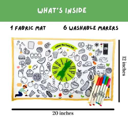 I Spy & I Colour - Fabric Coloring Mat (Food)