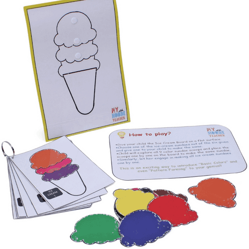 Color Pattern Learning Ice Cream Sundae Activity Set
