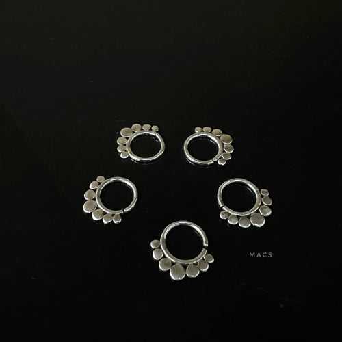 Silver Disc septum/ nose ring (pierced)
