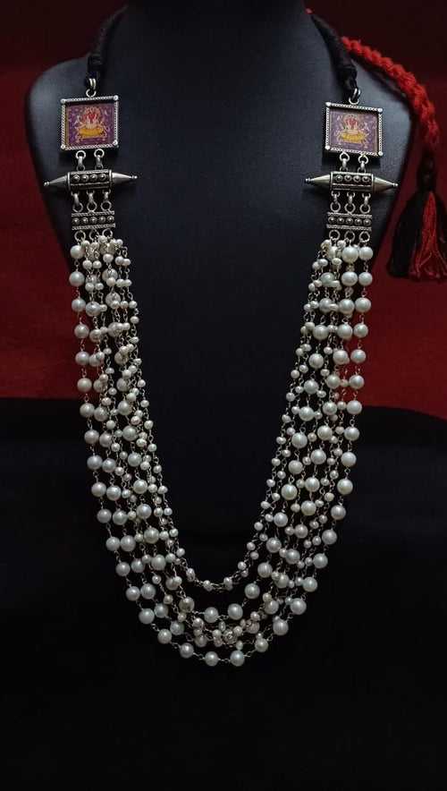 Silver Pearl Layered Necklace