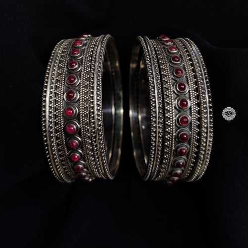 Silver Stone Bangle Set (2.4)