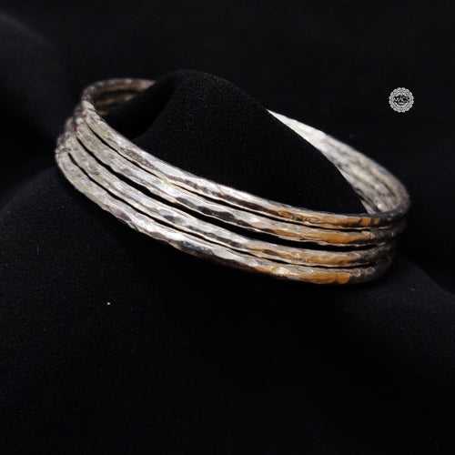 925 Hammered Bangles Set (Size 2.8)