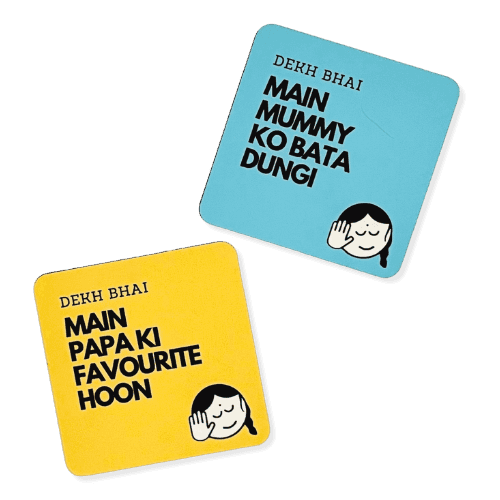 Dekh Bhai .. themed set of 2 coasters