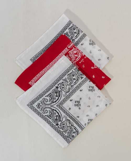 Bandana (Set of 3) (White, Red, White)