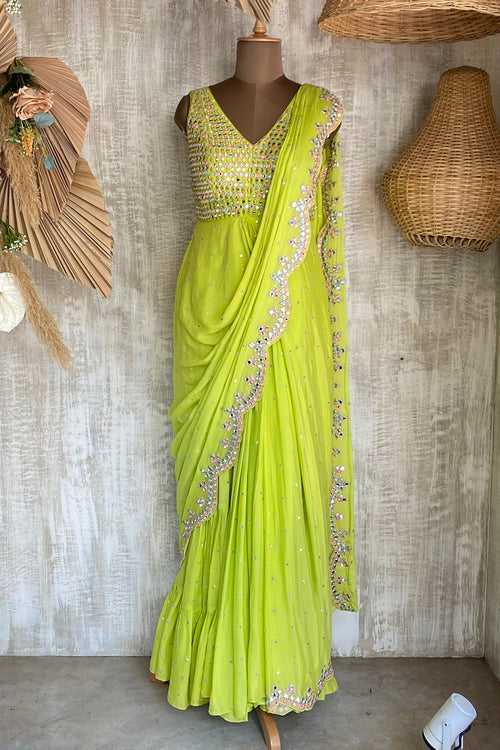 MIRROR SAREE GOWN