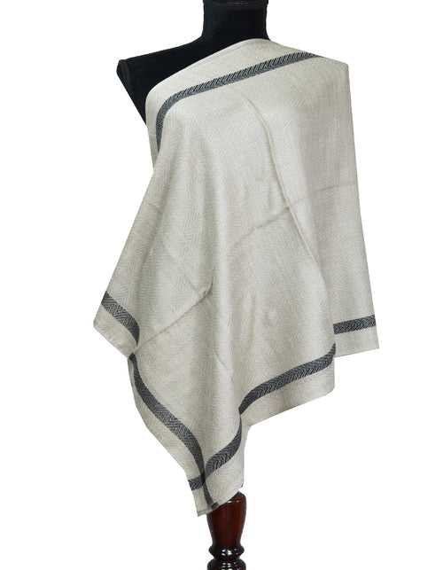 grey striped wool stole 0183