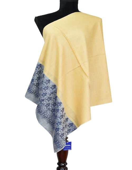 cream and blue wool stole 0213