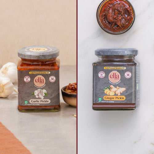 Ella Foods - Ginger & Garlic Pickles Combo- Pack of 2- (250g x 2)