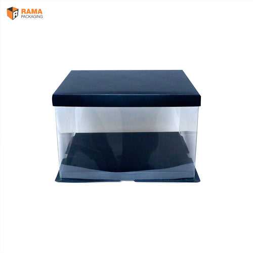 Tall Cake Box - (10"x10"x7.5") - Black ( Window)