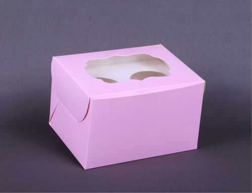 2 Cupcake Box Pink (6"X4.5"X3.5")