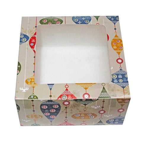 Cake Box 500 g (8"x8"x5") Diwali Print- Window